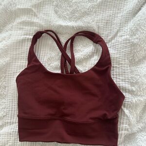 Lululemon Longline Energy Burgundy Sports Bra